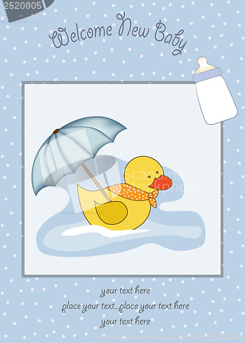Image of baby  shower card with duck toy