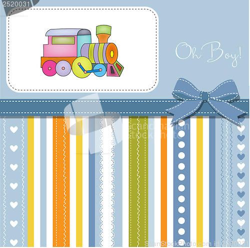 Image of baby  shower card with toy train