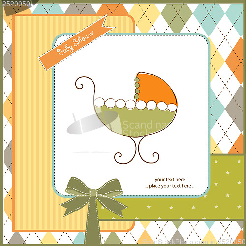 Image of baby  shower card with stroller
