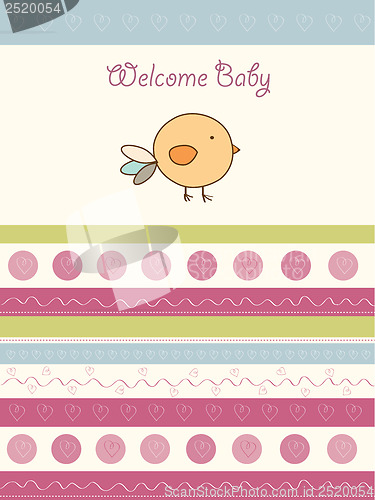 Image of new baby announcement card with chicken