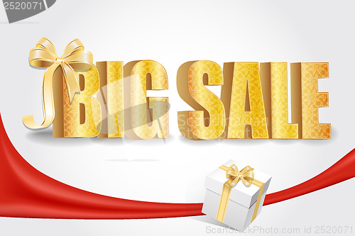 Image of 3D big sale, made of pure, beautiful luxury gold