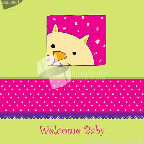 Image of new baby shower card with cat