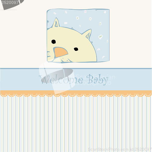 Image of new baby shower card with cat