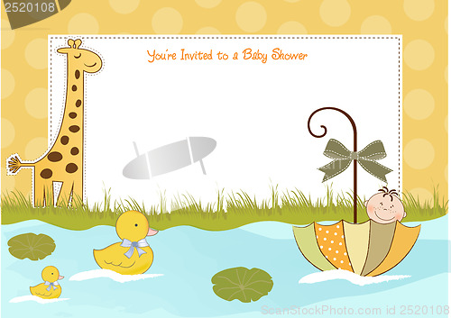 Image of baby boy shower announcement