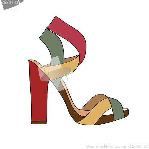 Image of Shoes on a high heel isolated on white background