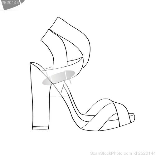 Image of Shoes on a high heel isolated on white background