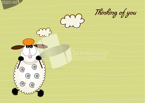 Image of cute love card with sheep