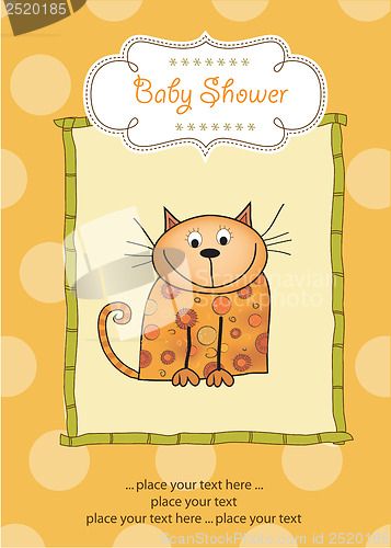 Image of new baby shower card with cat