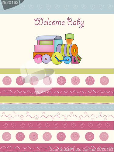 Image of baby  shower card with toy train