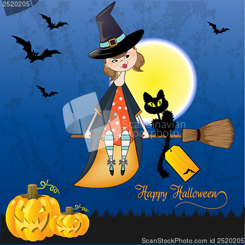 Image of Halloween witch background