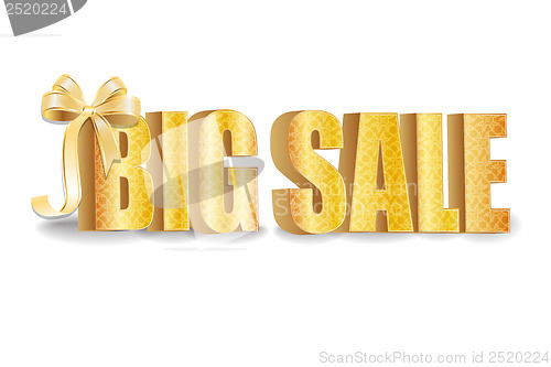 Image of 3D big sale, made of pure, beautiful luxury gold