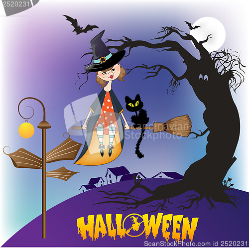 Image of Halloween witch background