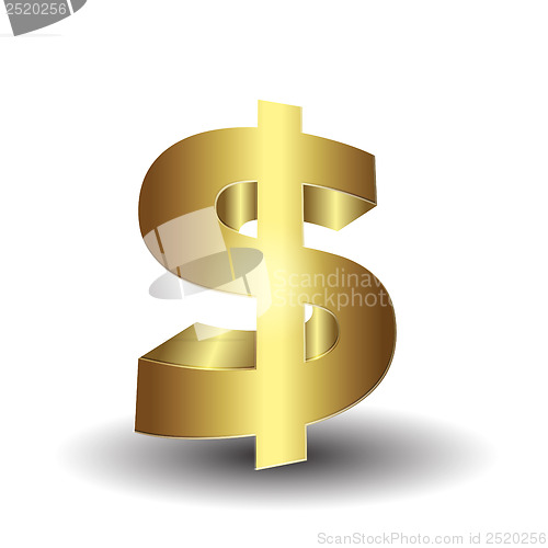 Image of golden 3d dollar sign