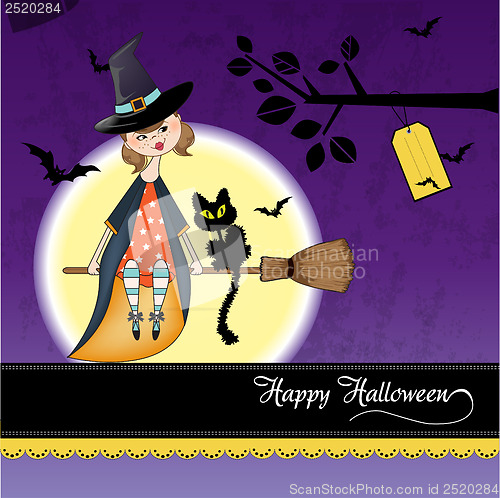 Image of Halloween witch background