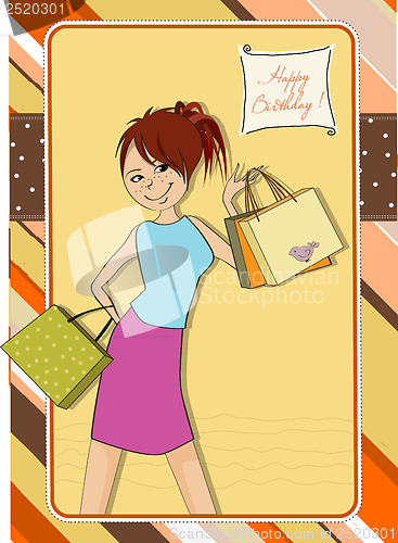 Image of pretty girl at shopping