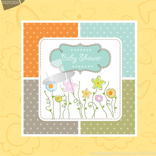 Image of baby shower card with cute flowers