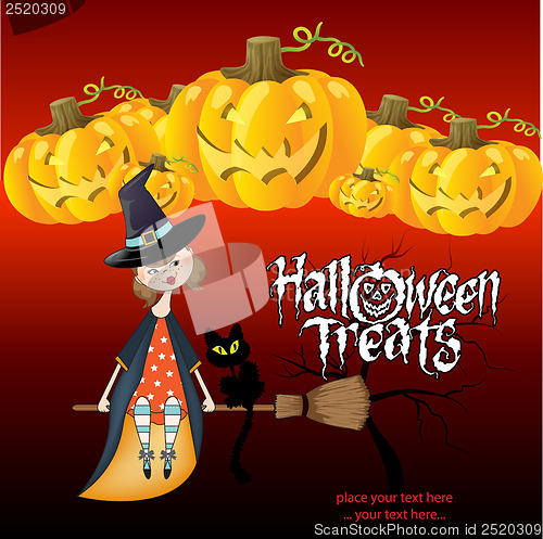 Image of Halloween witch background