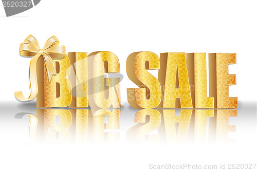 Image of 3D big sale, made of pure, beautiful luxury gold