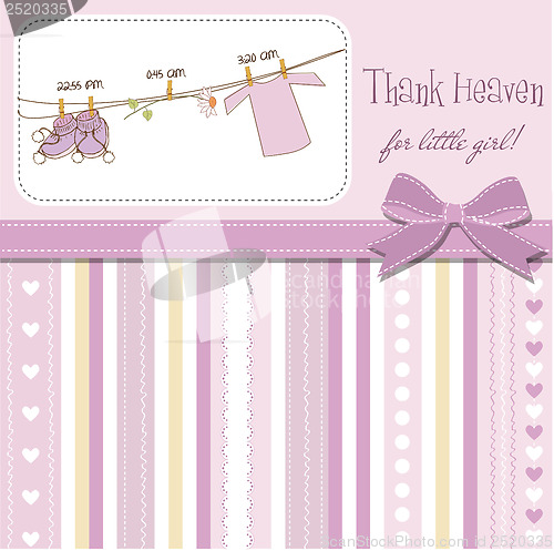 Image of baby girl shower announcement card