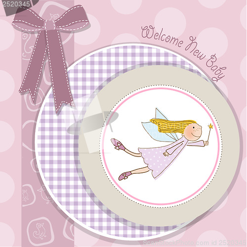 Image of baby girl shower card with little fairy