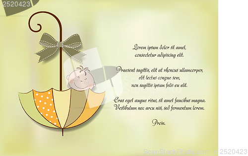 Image of baby shower card with umbrella