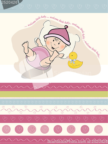 Image of baby girl shower card
