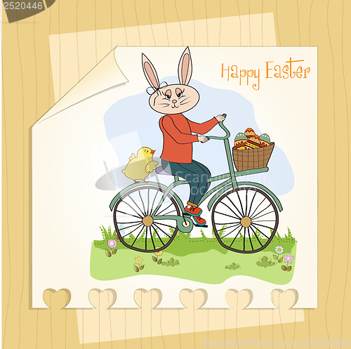 Image of Easter bunny with a basket of Easter eggs