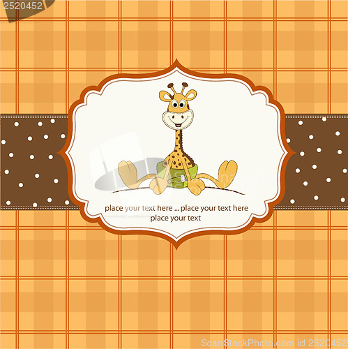 Image of baby shower card with baby giraffe