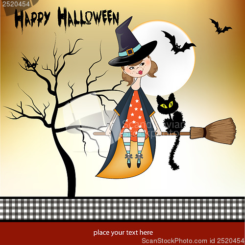Image of Halloween witch background