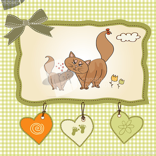 Image of new baby kitten with his mother