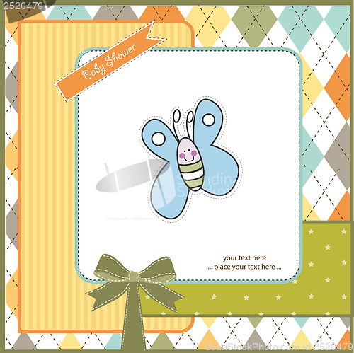 Image of cute baby shower card with butterfly