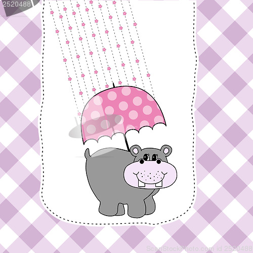 Image of new baby invitation with hippopotamus