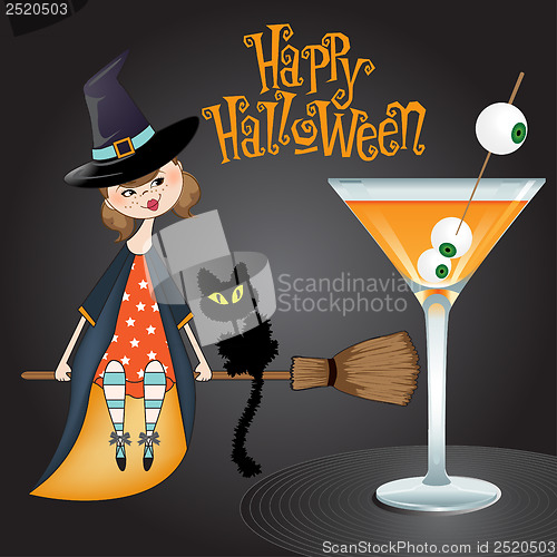 Image of Halloween witch background
