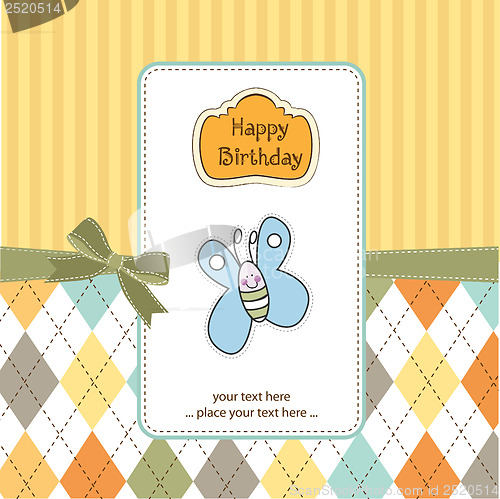 Image of cute baby shower card with butterfly