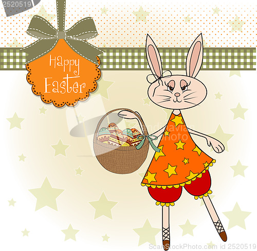 Image of Easter bunny with a basket of Easter eggs