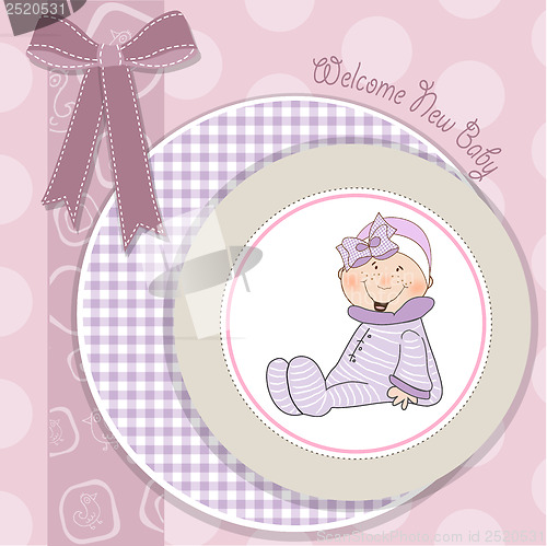 Image of  baby girl announcement card
