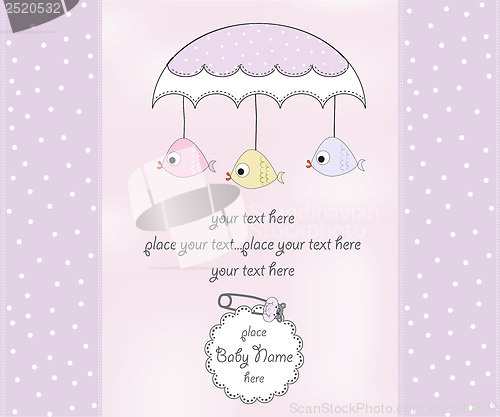 Image of new baby girl shower card