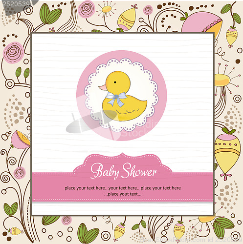 Image of baby shower card with little duc