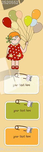 Image of birthday greeting card with girl