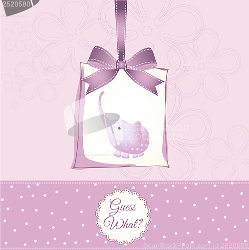 Image of romantic baby girl announcement card