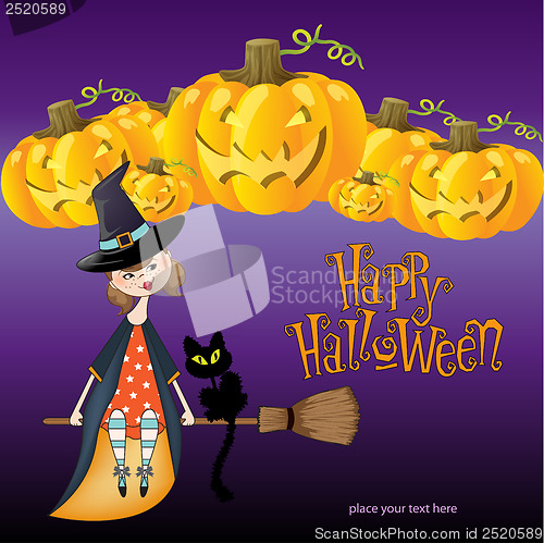 Image of Halloween witch background