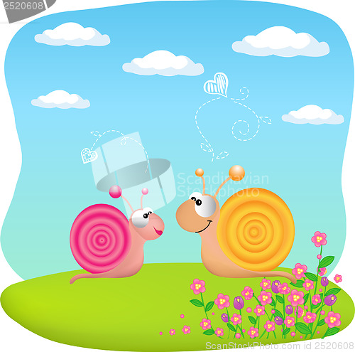 Image of snails in love