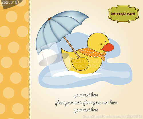 Image of baby  shower card with duck toy