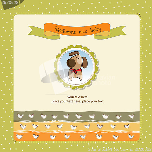 Image of romantic baby shower card with dog