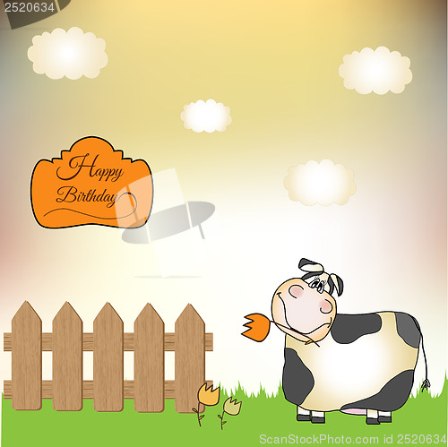 Image of birthday card with cow