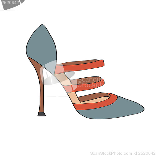 Image of Shoes on a high heel isolated on white background