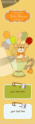 Image of baby shower card with cute teddy bear
