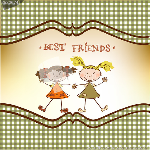 Image of two little girls best friends