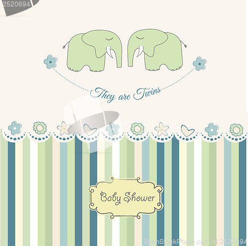 Image of baby twins shower card