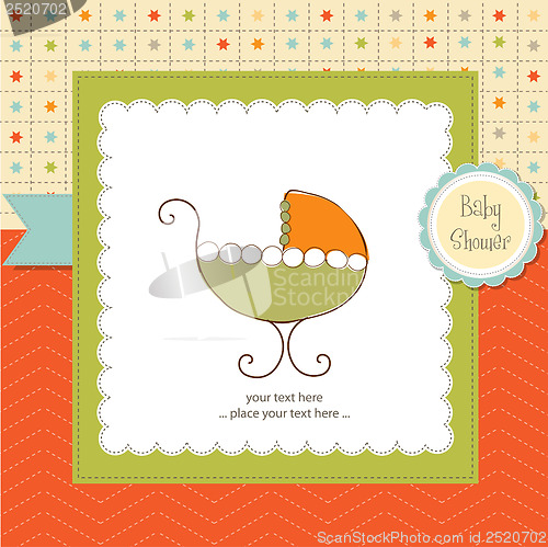 Image of baby  shower card with stroller